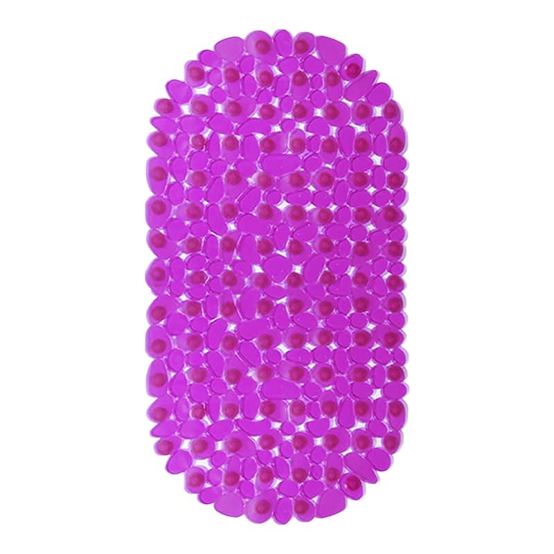 Dundee Deco Shower Mat with Suction Cups 27" x 14", Glam Light Purple